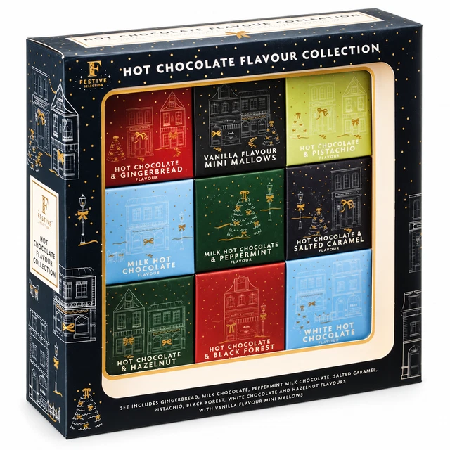 Cholate Gift HOT CHOCOLATE GIFT Set 9 Pack Assorted Flavours Christmas Xmas Present ...