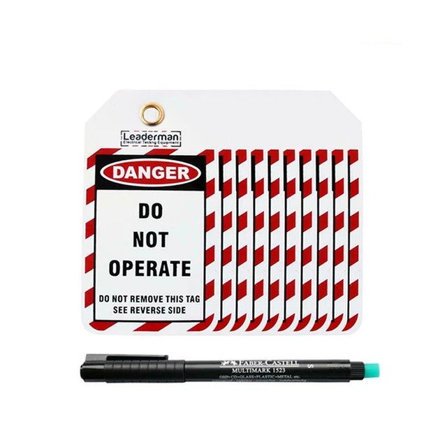 Leaderman Lockout / Lock Off Sicurezza / Etichette di pericolo e kit penna | LDM-PCT10