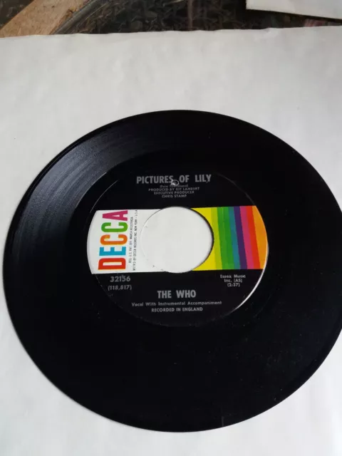 The Who   -  Pictures  Of Lily  / Doctor, Doctor       7 " Vinyl    USA