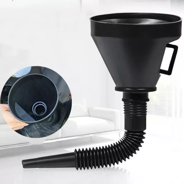 2 In 1 Car Funnel Automotive Fuel Funnel With Extendable Flexible Spout And Han