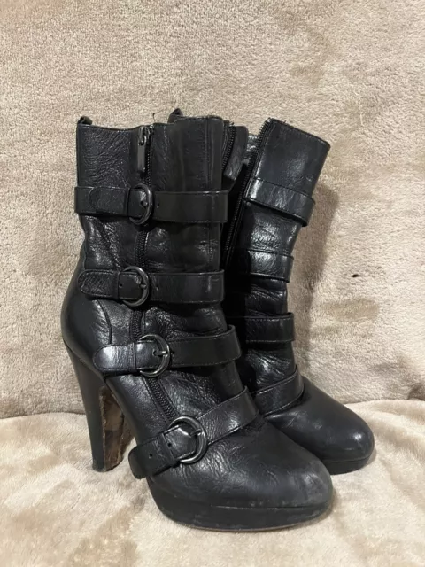 Boutique 9 Danika Buckle Mid Calf Booties Boots Size 7