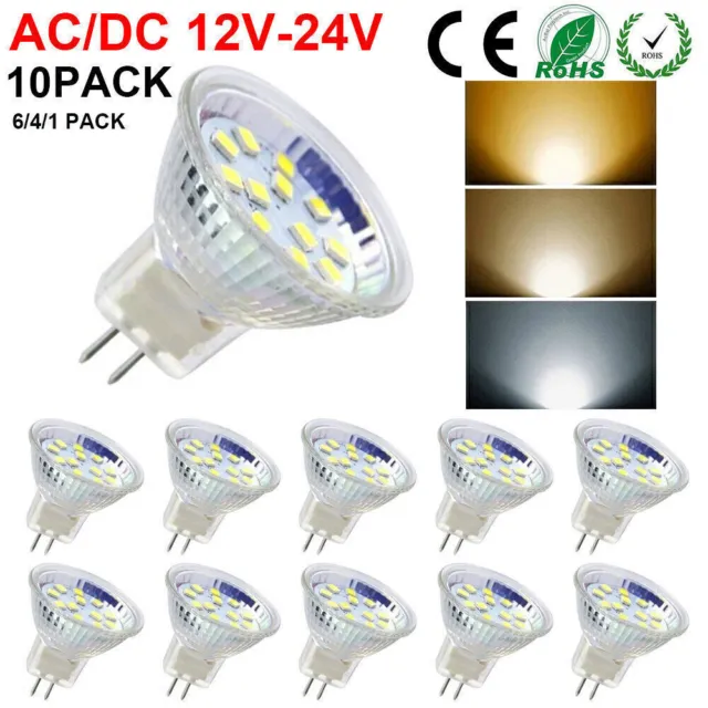 MR11 LED Spotlight Bulbs AC/DC12V-24V GU4 Bi-Pin Bulb Light Spot Lamp Warm White