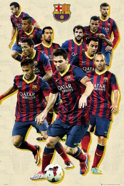 Barcelona Players Vintage 2013-14 – Maxi-Poster 61 cm x 91,5 cm, neu und...