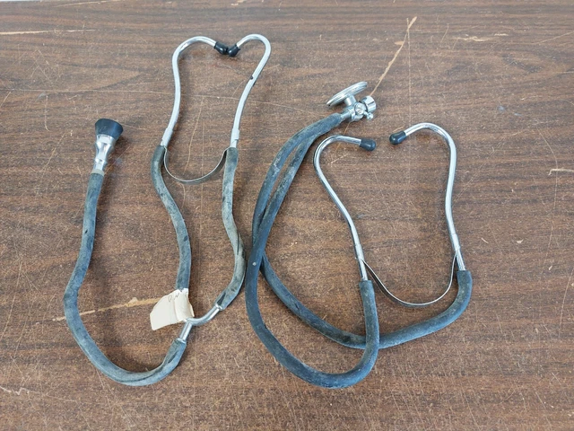 Vintage Stethoscope Lot Roerig Compliments B-D Becton Dickenson BD