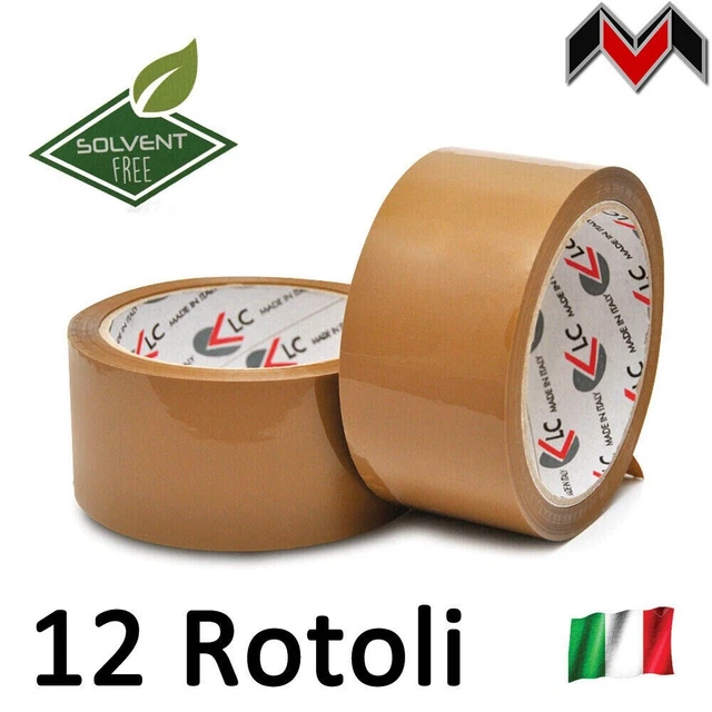 CONFEZIONE 6 ROTOLI NASTRO ADESIVO DA IMBALLO AVANA 50 MM x 66 MT nuova