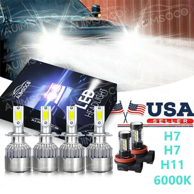 White LED Headlight Hi-Lo Beam Fog Light Bulbs Combo Kit For Volvo C70 2011