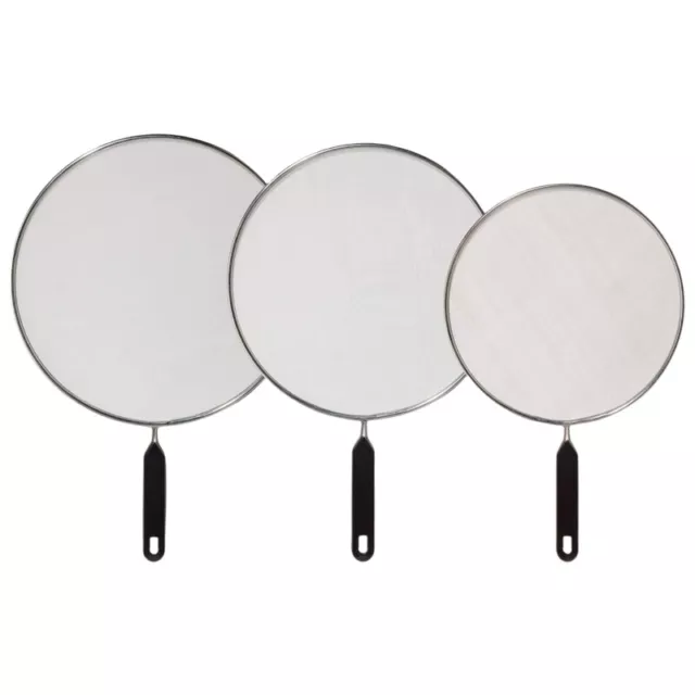 3 Splatter Screen Stainless Steel Fine Mesh Grease Splatter Guard For Frying Pan