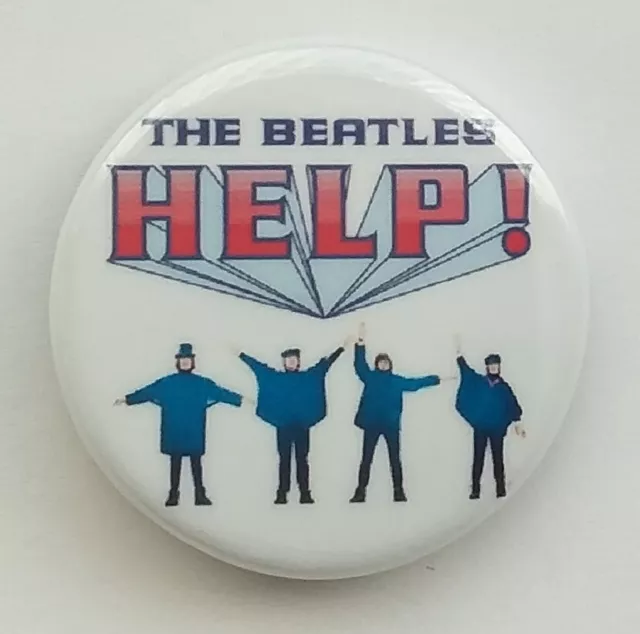 THE BEATLES BUTTON BADGE Help! Yesterday John Paul George Ringo Pop Rock Music