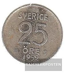 Sweden km-number. : 824 1958 very fine Silver very fine 1958 25 Öre Crown