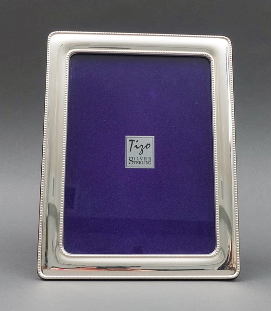 Tizo Italy Sterling Silver .925 Beaded Picture Photo Frame 5" x 7"