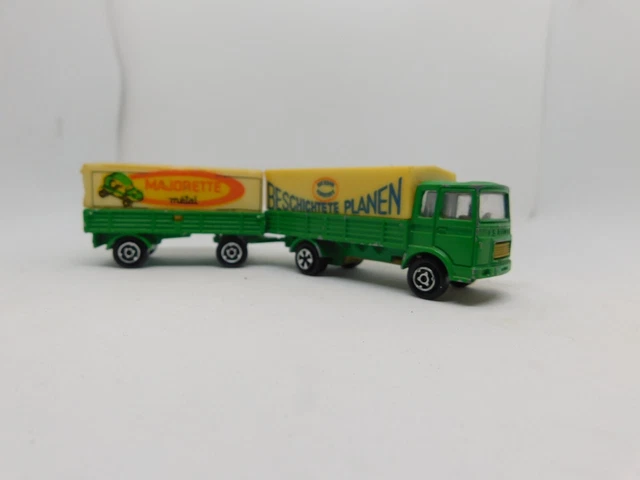 MAJORETTE DAF 2600 + Remorque - 1/100 - Fabrication Française - Bon État Vintage