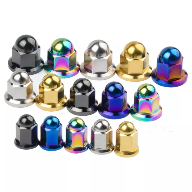 M6 M8 M10 Titanium Nut Hex Cap Screw Dome Head Nuts Ti Fastener Anodized Color