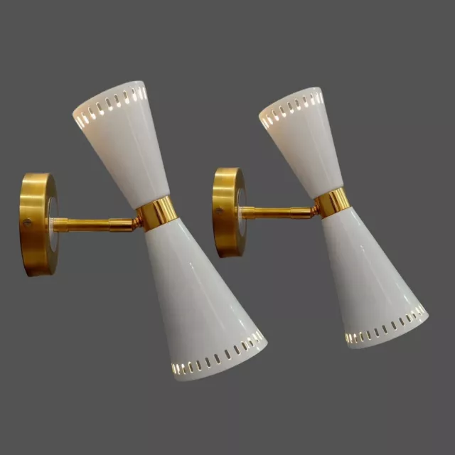 Mid Century Modern Brass Italian Wall Sconce Stilnovo Wall Fixture