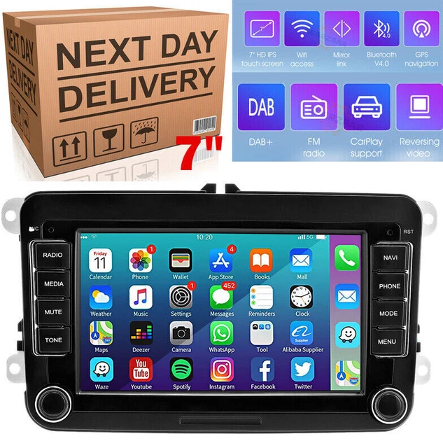 DAB+ ANDROID 12 7" Head Unit Car Stereo GPS Sat Nav For VW Golf MK5 MK6