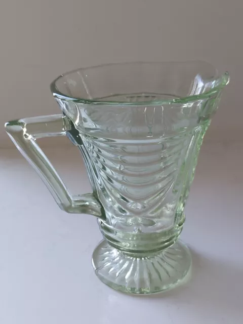 Sowerby Art Deco Green Glass Jug Pitcher Vintage England Swag & Column 2