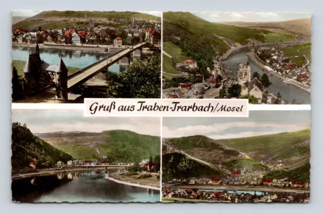 Old Postcard GERMANY Greetings from Traben Trarbach Mosel 1958