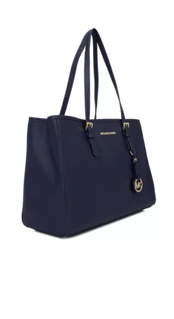 Michael Kors Jet Set Travel Large East West Tote In Admiral Blue