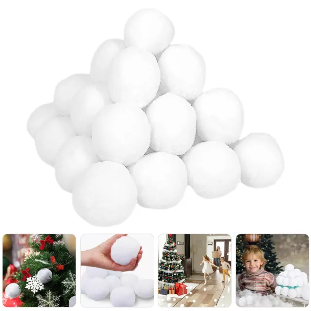 50 Pcs Indoor Snowball Toy Snowman Snowballs Christmas Gift Mesh Bag 50pcs Fake