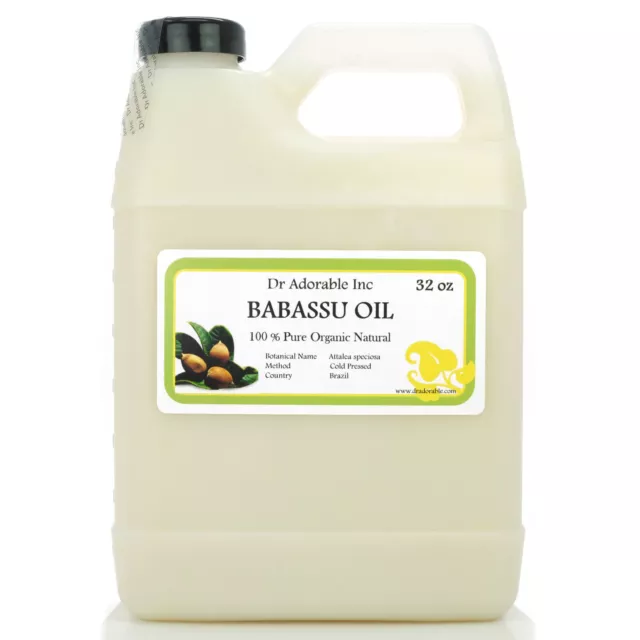 32 Oz Premium 100% Pure Organic Cold Pressed Babassu Oil Soap Massage Skin Hair