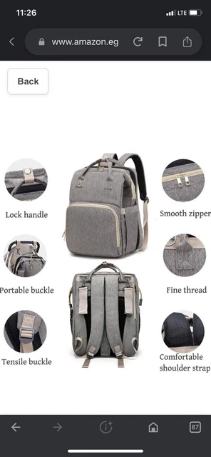 3 in 1 Baby Diaper Bag Backpack Foldable Travel Bag with Bassinet for Boy Girl 3
