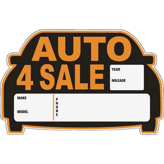 Hy-Ko Auto For Sale Die Cut Sign 22121 Hy-Ko 22121 029069222505