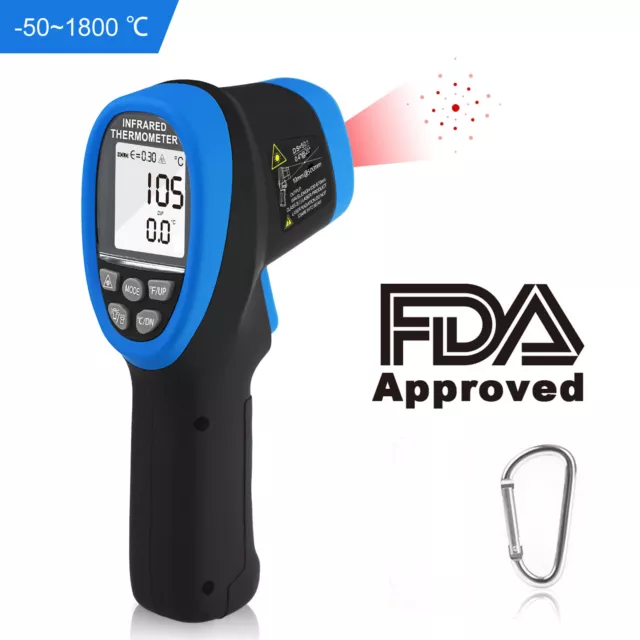 Infrared Thermometer Temperature Gun 50c ~380c Digital Laser Thermometer  Gun Ir Thermometer Temp Gun With Adjustable Emissivity & Max Min Avg  Measure