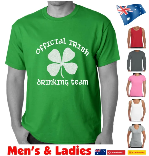 St Patrick's Day Funny T-Shirts Official Irish Drinking Team Singlets party tees