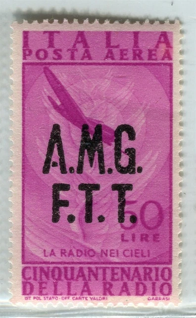 ITALY; TRIESTE AMG FTT Optd. early 1947 Radio issue Mint MNH 50L. value