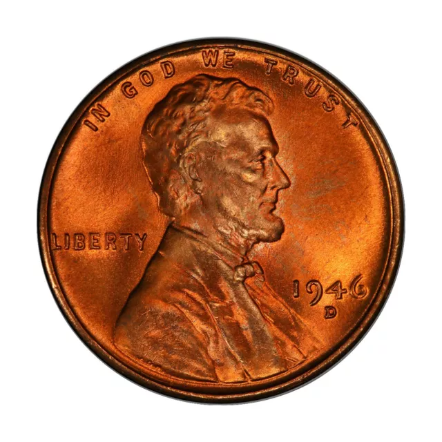 1946 D Lincoln Wheat Cent Choice BU 1c Brilliant Uncirculated OBW Superb Detail
