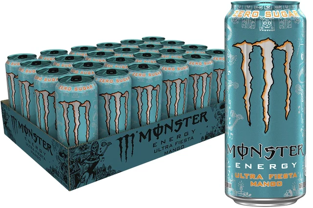 Ultra Fiesta Mango, Sugar Free Energy Drink, 16 Ounce (Pack of 24)