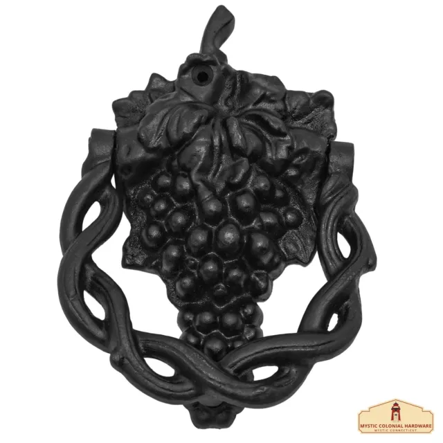 Grape Vine Door Knocker Cast Iron Home Décor Hardware Accessory Oil Black Finish