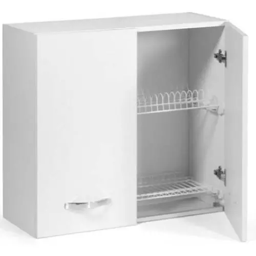 Kit mobile cucina pensile scolapiatti 2 ante sportello bianco 80X30X72H