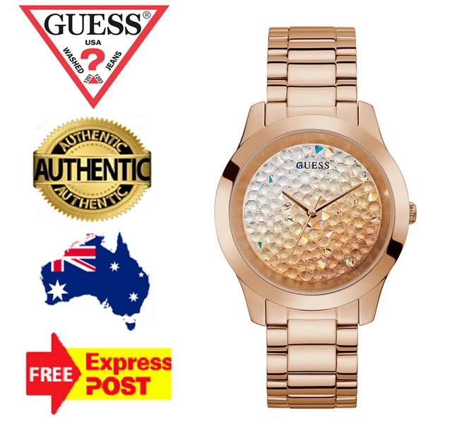 Guess Crush Rose Gold Dial Rose Gold Steel Strap Watch For Women - GW0020L3