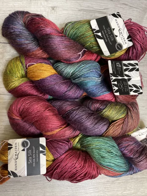 Hand Maiden Sea Silk  70% silk and 30% seacell(seaweed), 100g (3.5oz), 4 Ply