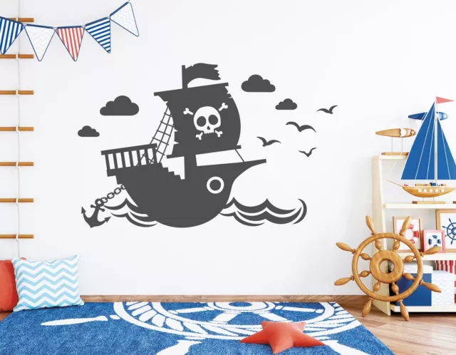 Wandtattoo Kinderzimmer Junge Wandtatoo Pirat Wandaufkleber Piratenschiff pkm402