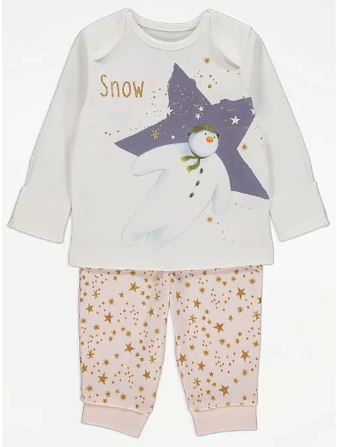 Pigiama di Natale per bambine The Snowpupazzo di neve 6-9 mesi NUOVO