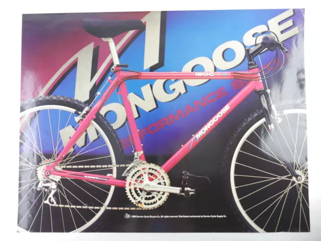 Mongoose IBOC Mountain Bike Poster 1990 Original XT Vintage MTB  26"x33" NOS