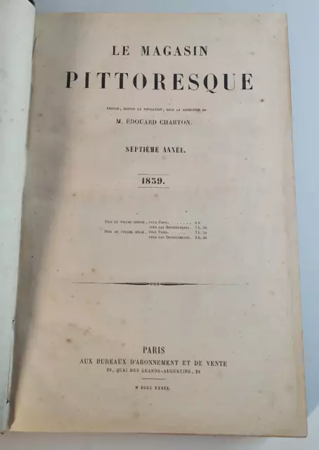 LOT DE 3 Reliures : Le Magasin Pittoresque 7e, 30e, 31e année - 1839-1862-1863 3