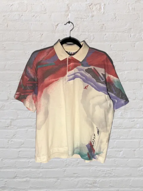 Australian By L'Alpina Polo Shirt Vintage 90s Tennis Sportswear White - Medium