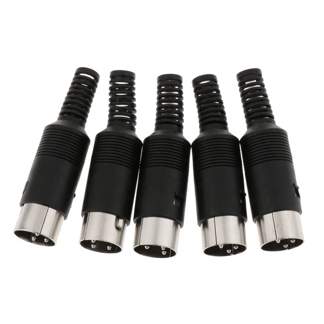 5 Stück DIN Mini Pin Stecker Audio   Connector für Tastatur / Maus DIY