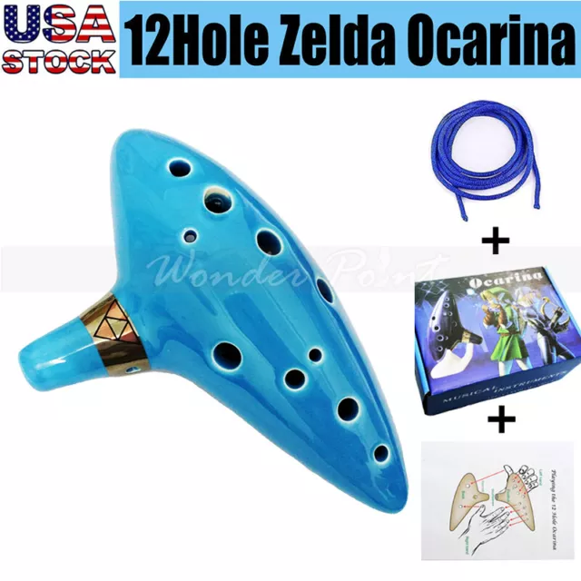 Ohuhu 12 Hole Ocarina Ceramic Alto C Legend of Zelda Ocarina Flute Instrument