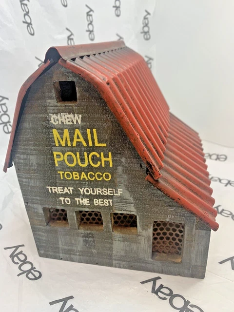 CHEW MAIL POUCH TOBACCO BANK Tin Roof Barn - Piggy Bank - Money Box - Still Bank