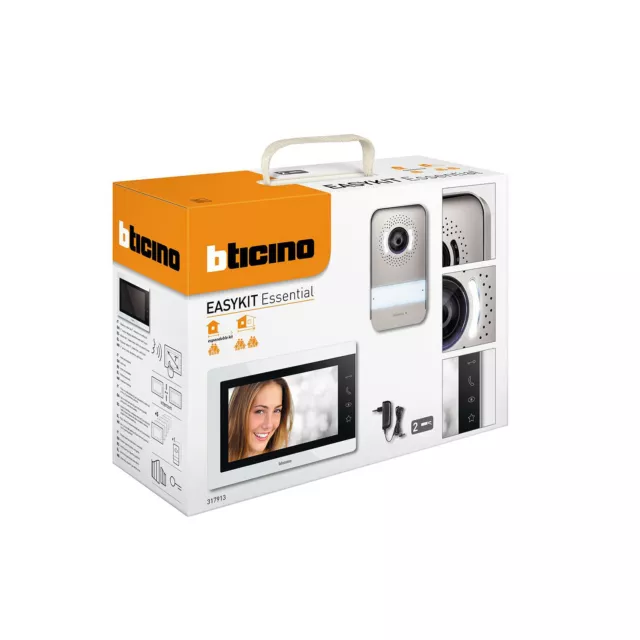 Kit Videocitofono 2 Fili Mono-Bifamiliare BTicino Easykit Essential 317913