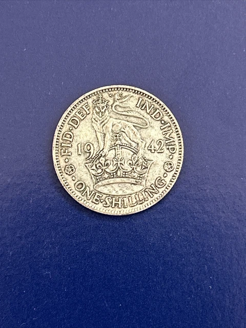 Dated : 1942 - Silver Coin - One Shilling - King George VI - Great Britain