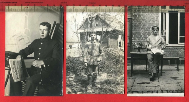 3 x Orig. Militär Foto AK 1. WK, Einzelfotos Soldaten, Porträts ( 64069