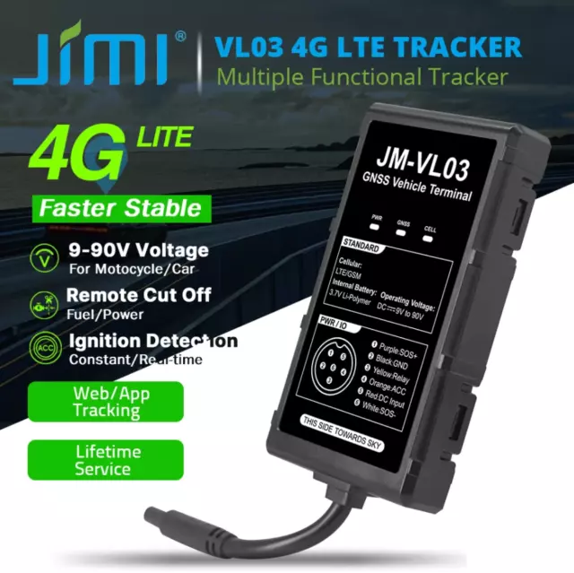 JIMI VL03 4G GPS Tracker Real-time Tracking Waterproof with Battery Free APP