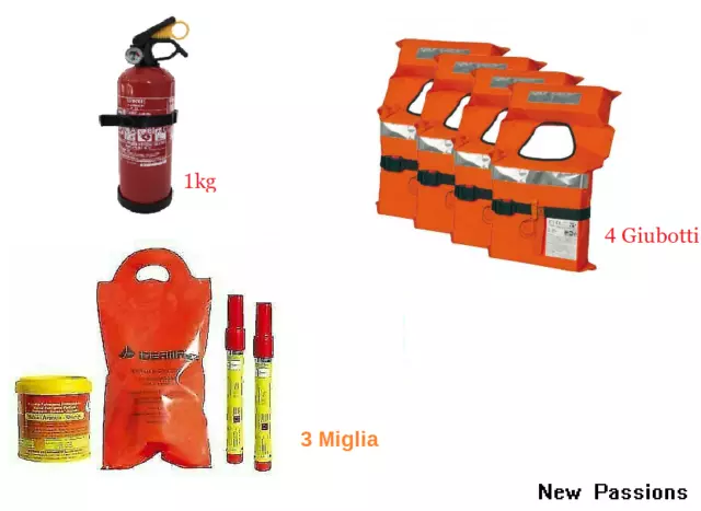 Kit Sécurité Équipement De Sécurité Secours Bateau Nautica 4 Personnes 3 Miglia