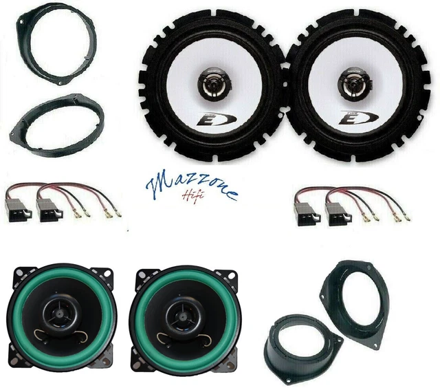Kit 4 Haut-parleurs Pour Fiat Punto 2 Et 3 Alpine Avec Adaptateurs Et Supports - Neuf