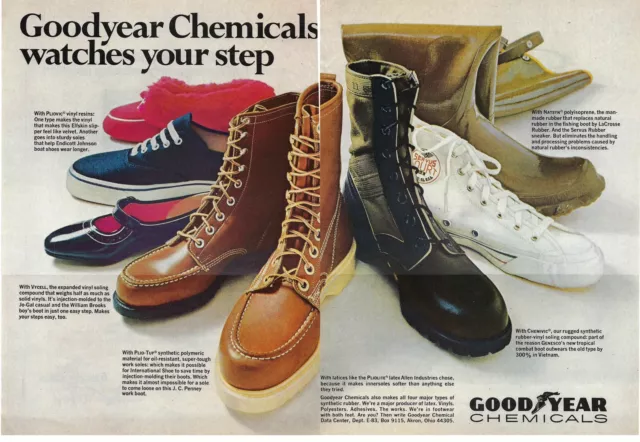 1967 Goodyear Chemicals Watches Your Step Shoes Vintage Magazine Print Ad/Poster