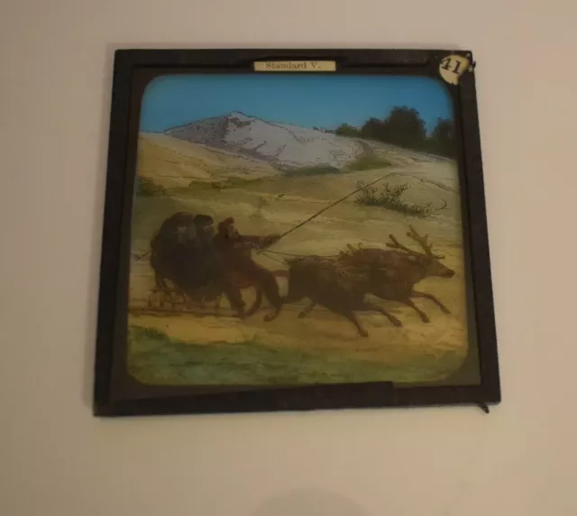 SLEDGING IN LAPLAND C1893 Magic Lantern Slide ILLUSTRATION FINLAND VICTORIANS 2